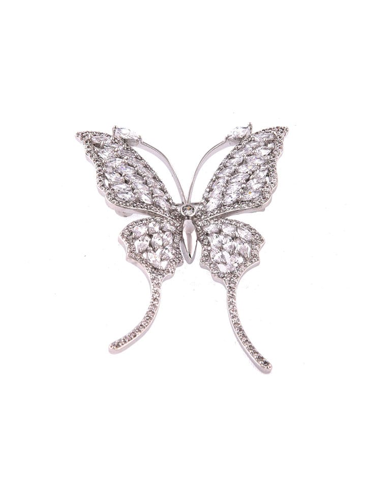 AD / CZ Brooch in Rhodium finish - CNB4595
