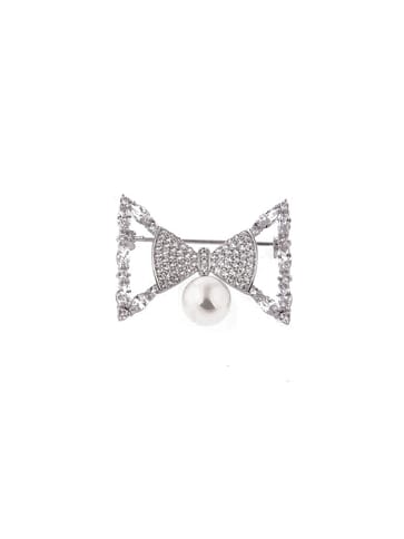AD / CZ Brooch in Rhodium finish - CNB4600