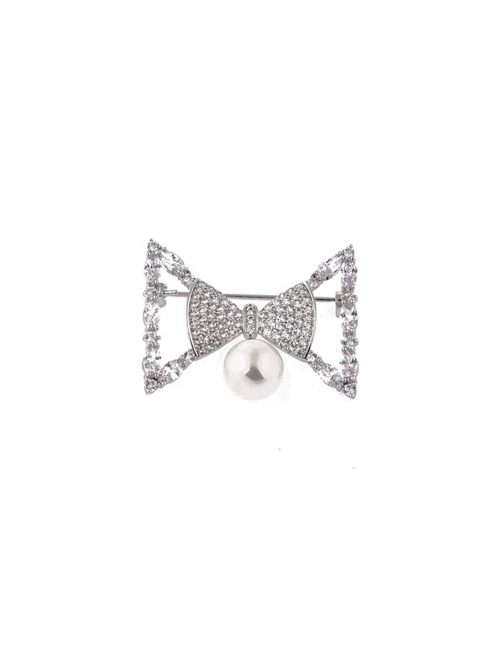 AD / CZ Brooch in Rhodium finish - CNB4600