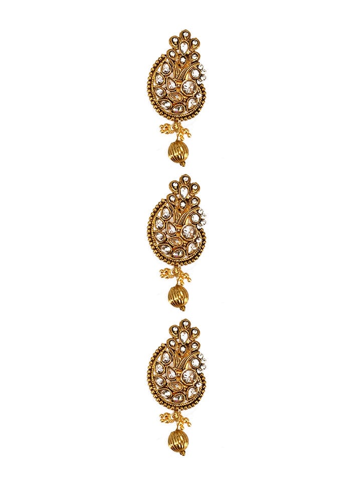 Antique Saree Pin in Gold finish - CNB7070