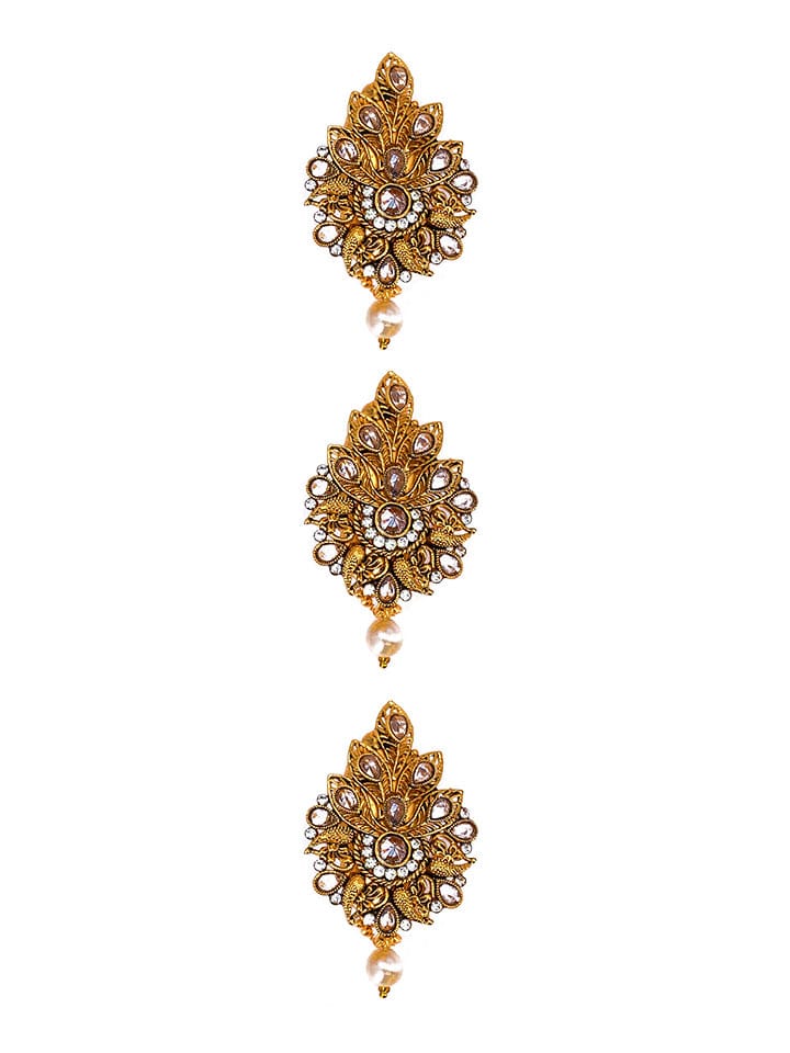 Antique Saree Pin in Gold finish - CNB7074