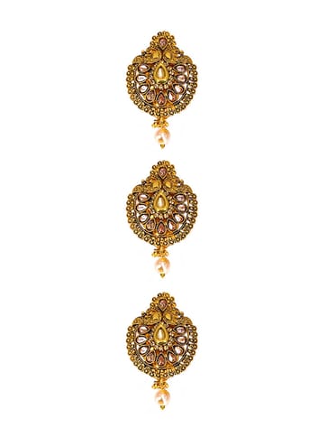 Antique Saree Pin in Gold finish - CNB7072