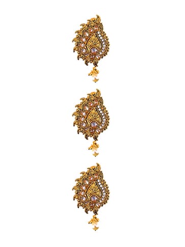 Antique Saree Pin in Gold finish - CNB7078