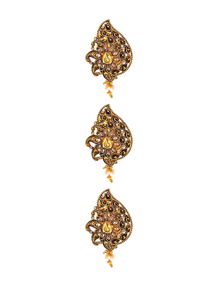 Antique Saree Pin in Gold finish - CNB7077