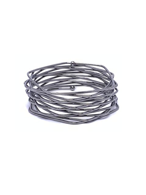 Oxidised Kada Bracelet in Silver color - CNB6738