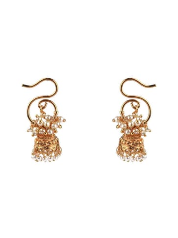 Antique Jhumka Earrings in Gold finish - CNB15469