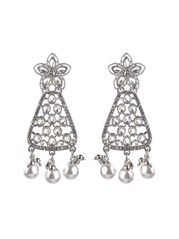 Reverse AD Earrings in Rhodium finish - CNB8672