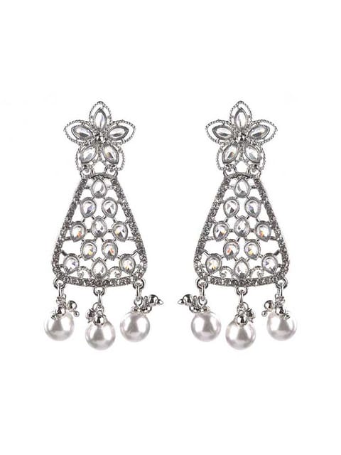 Reverse AD Earrings in Rhodium finish - CNB8672