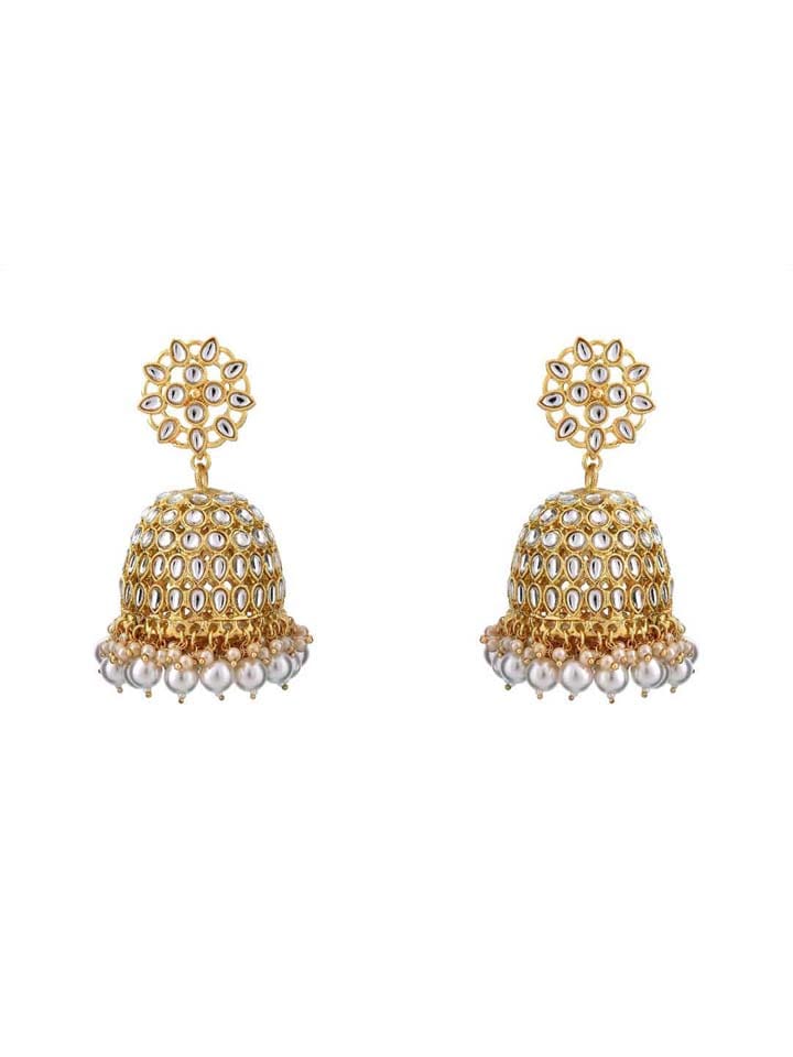 Kundan Jhumka Earrings in Gold finish - CNB15900
