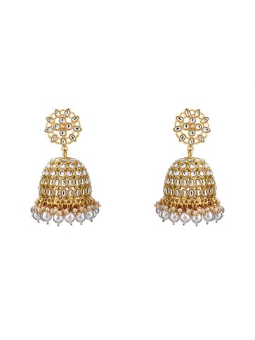 Kundan Jhumka Earrings in Gold finish - CNB15900