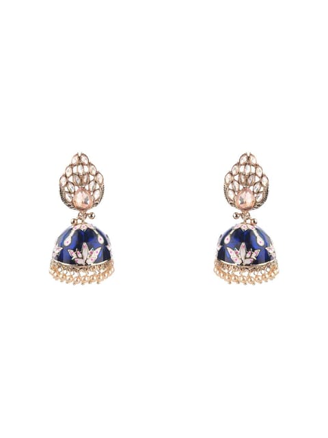 Reverse AD Jhumka Earrings in Assorted color - CNB9588