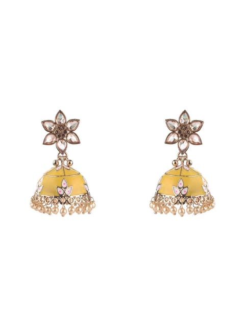 Reverse AD Jhumka Earrings in Assorted color - CNB9587