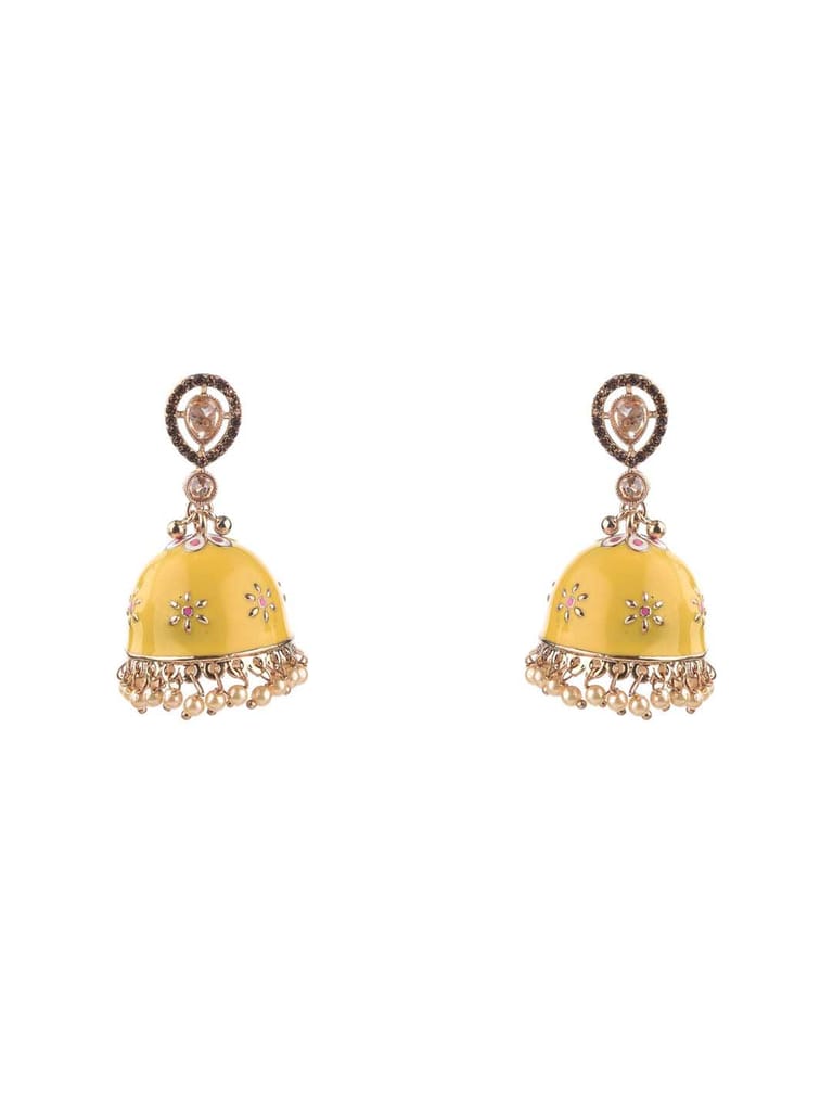 Reverse AD Jhumka Earrings in Assorted color - CNB9595