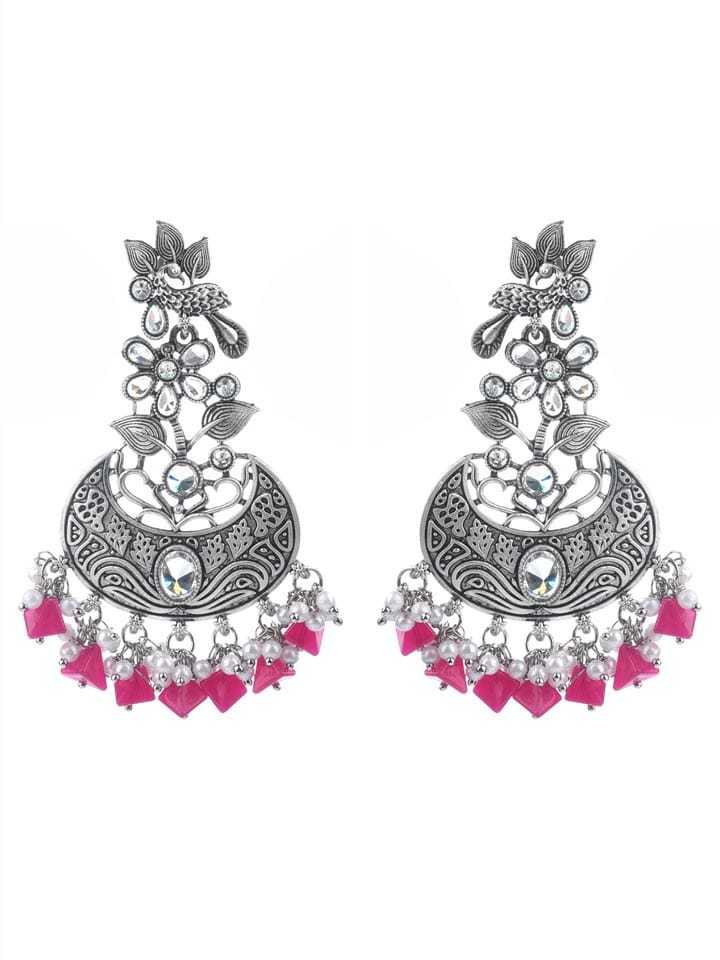 Antique Earrings in Oxidised Silver finish - CNB9636