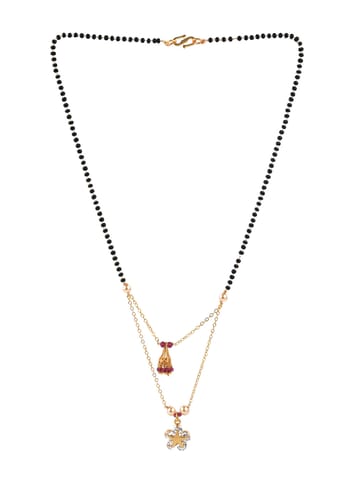 AD / CZ Single Line Mangalsutra in Gold finish - CNB10324