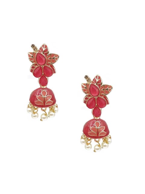 Meenakari Jhumka Earrings in Assorted color - CNB9820