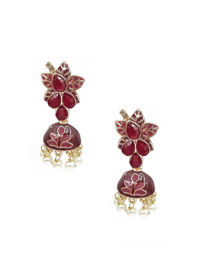Meenakari Jhumka Earrings in Assorted color - CNB9821