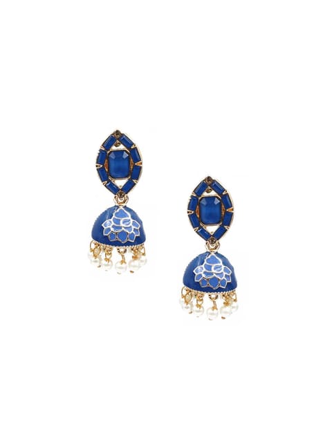 Meenakari Jhumka Earrings in Assorted color - CNB9834