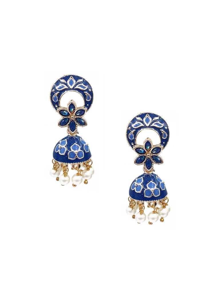Meenakari Jhumka Earrings in Assorted color - CNB9833