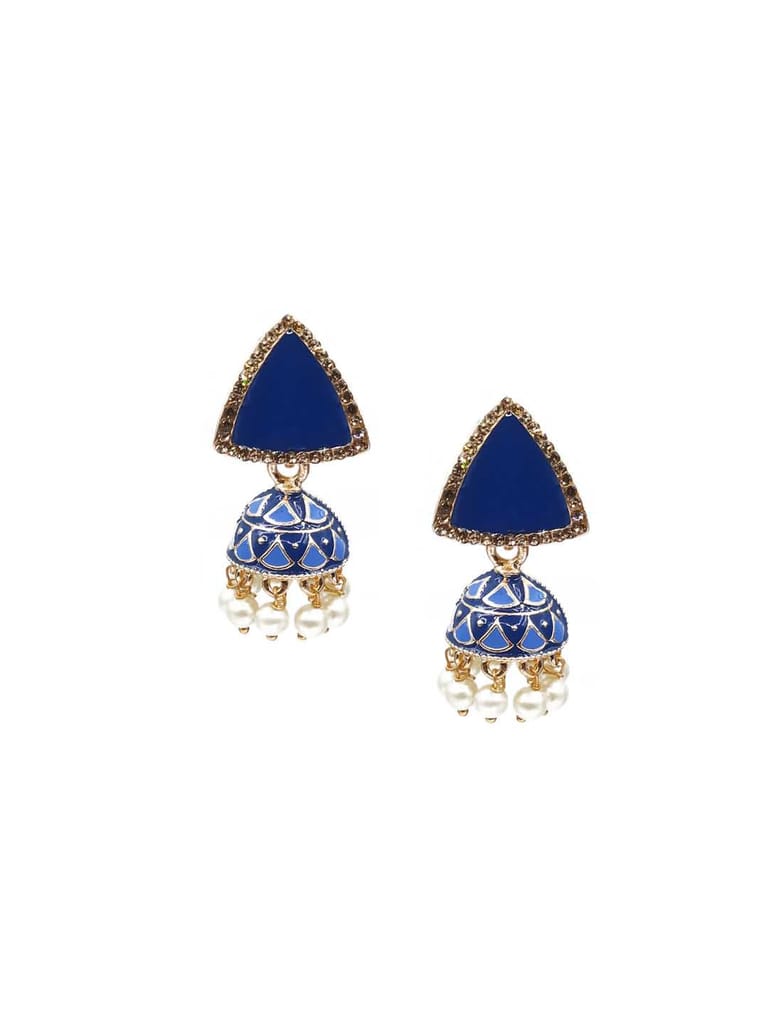 Meenakari Jhumka Earrings in Assorted color - CNB9845