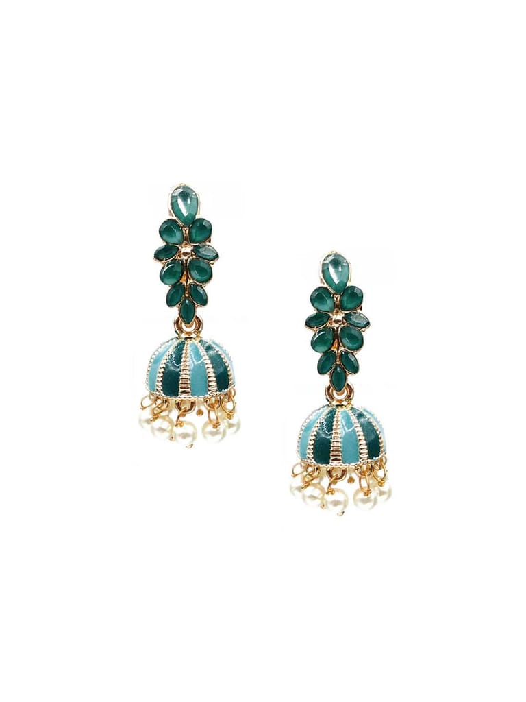 Meenakari Jhumka Earrings in Assorted color - CNB9848