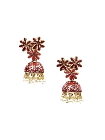 Meenakari Jhumka Earrings in Assorted color - CNB9852
