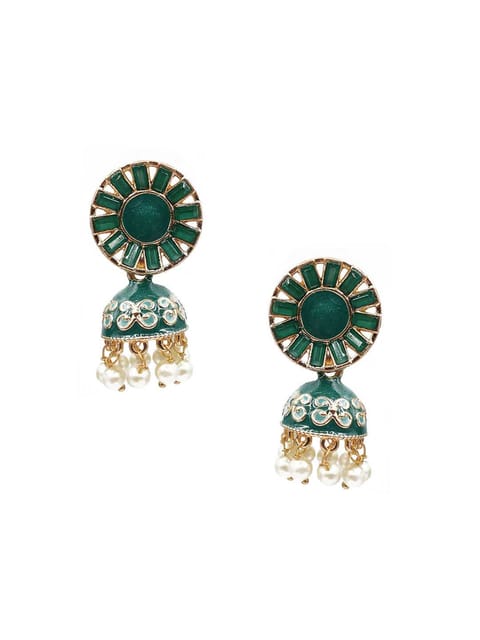 Meenakari Jhumka Earrings in Assorted color - CNB9864