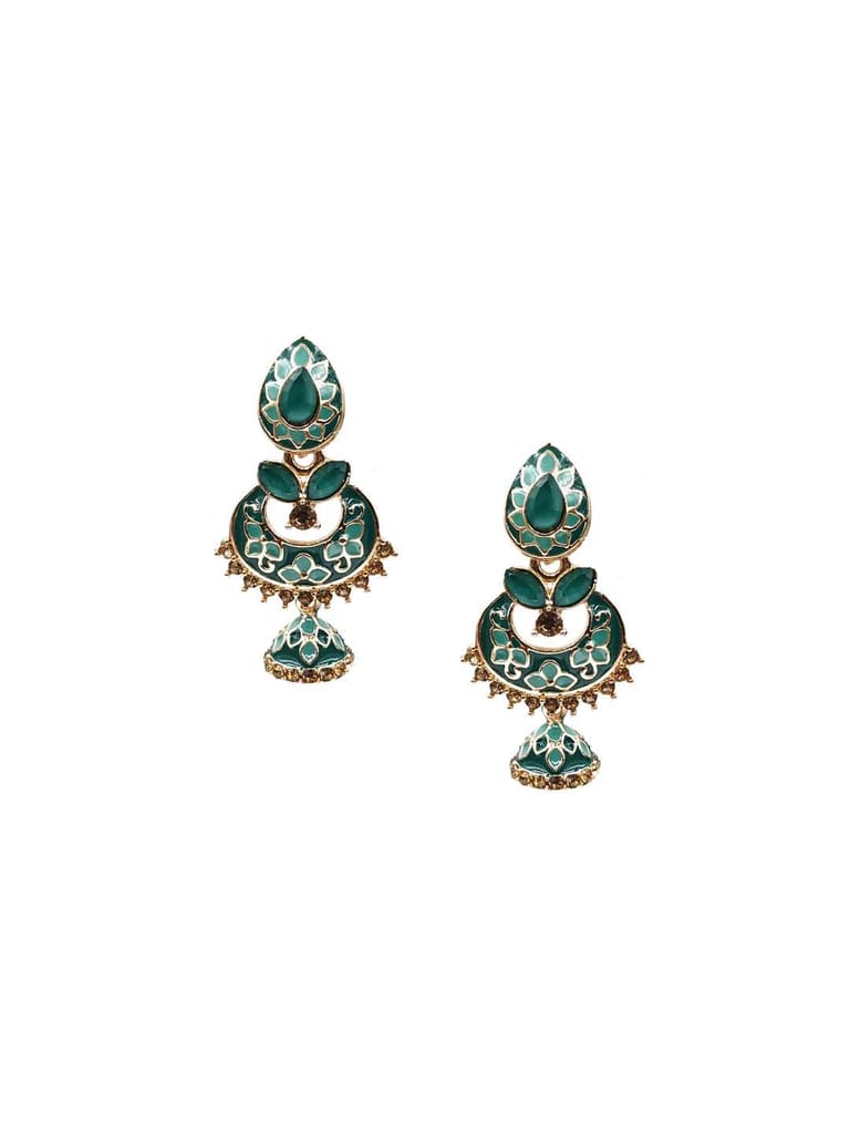 Meenakari Jhumka Earrings in Assorted color - CNB9871