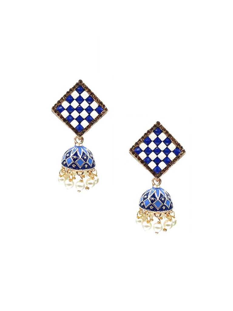 Meenakari Jhumka Earrings in Assorted color - CNB9877