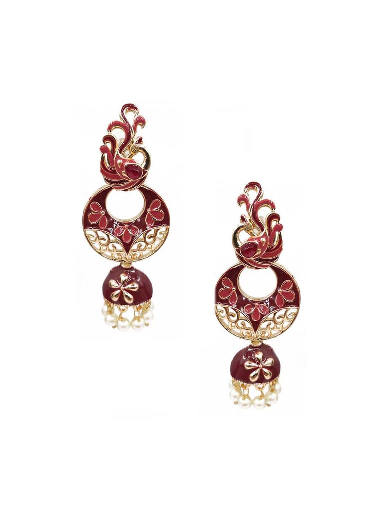 Meenakari Jhumka Earrings in Assorted color - CNB9879