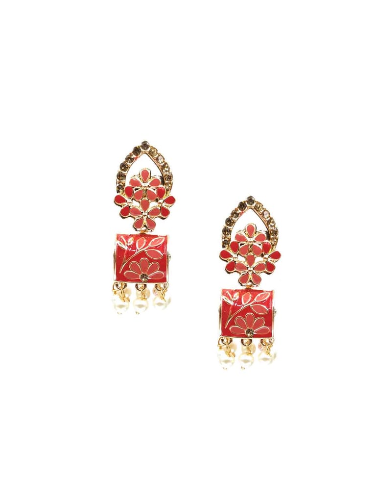 Meenakari Jhumka Earrings in Assorted color - CNB9881
