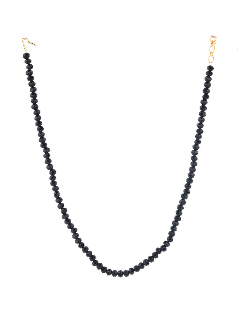 Traditional Mala in Black color and Gold finish - CNB9539