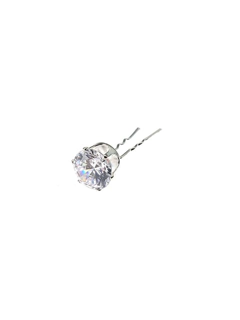 Fancy U Pin in White color and Rhodium finish - CNB10174
