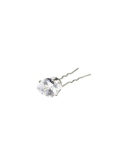 Fancy U Pin in White color and Rhodium finish - CNB10186
