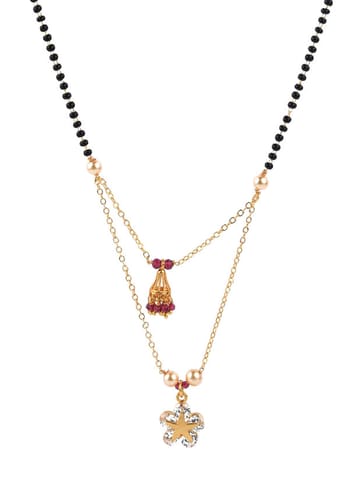 AD / CZ Single Line Mangalsutra in Gold finish - CNB10324