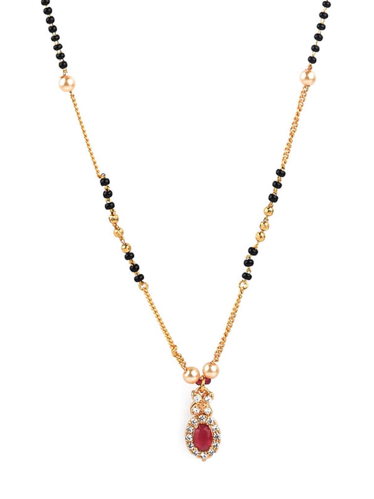 AD / CZ Single Line Mangalsutra in Gold finish - CNB10326