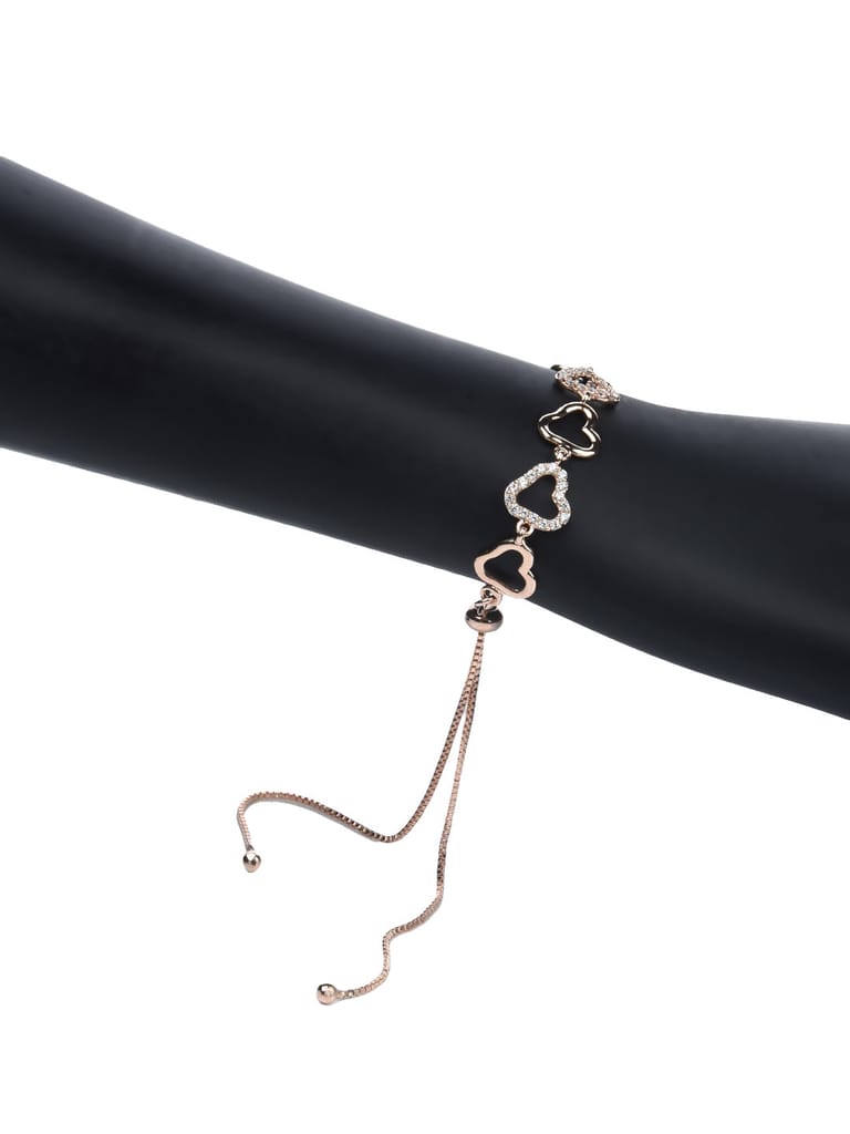 AD / CZ Loose / Link Bracelet in Rose Gold finish - CNB8400
