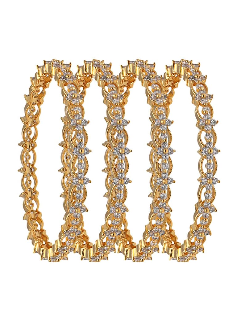 AD / CZ Bangles in Gold finish - CNB4844