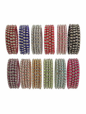 Thread Bangles in assorted colors and Pack of 12 - CNB3444