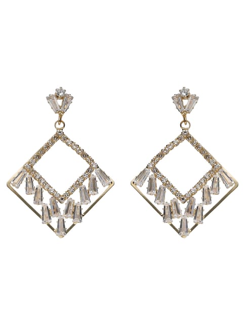 AD / CZ Long Earrings in White color - CNB6126
