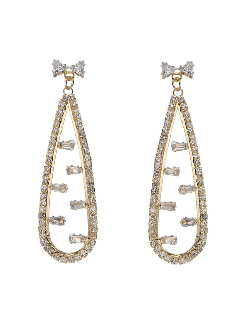 AD / CZ Long Earrings in White color - CNB6132