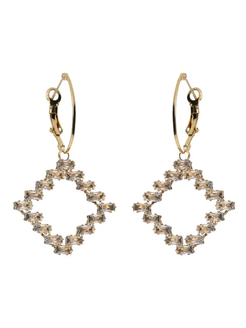 AD / CZ Long Earrings in White color - CNB6134