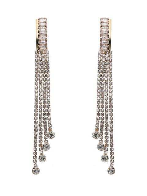 AD / CZ Long Earrings in White color - CNB6136