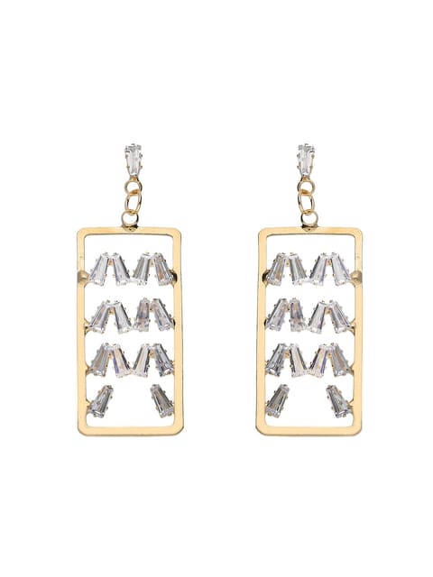 AD / CZ Long Earrings in White color - CNB6138