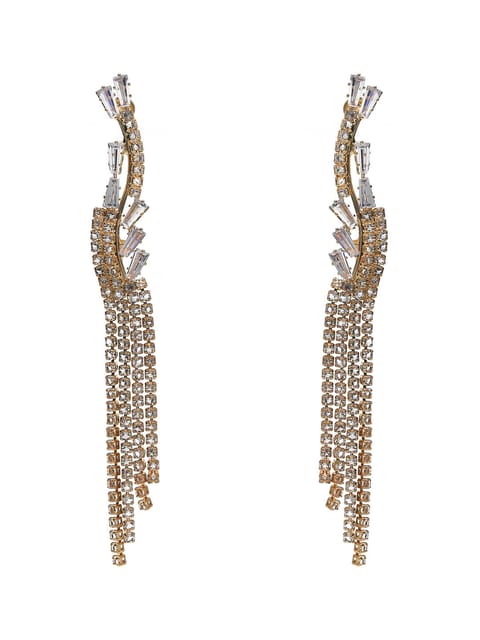 AD / CZ Long Earrings in White color - CNB6168