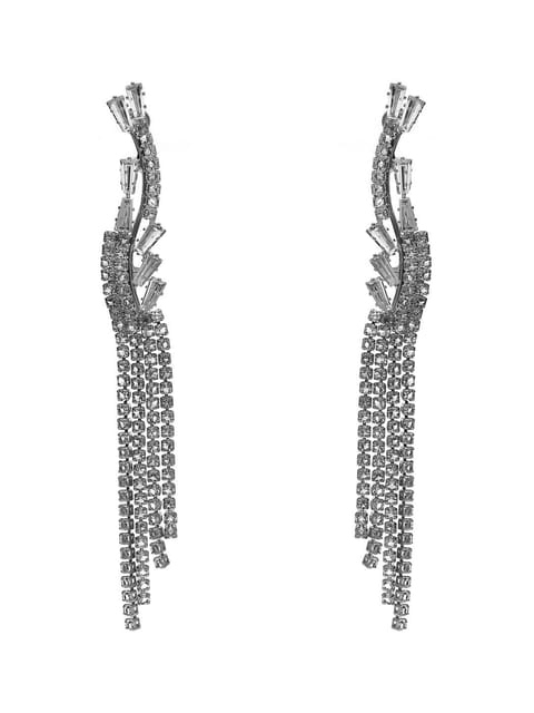 AD / CZ Long Earrings in White color - CNB6169