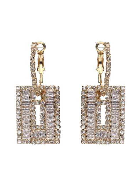AD / CZ Long Earrings in Gold finish - CNB6182