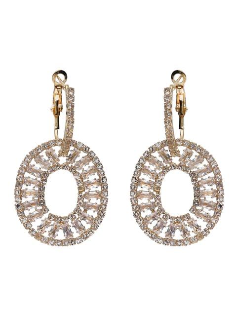 AD / CZ Long Earrings in White color - CNB6184
