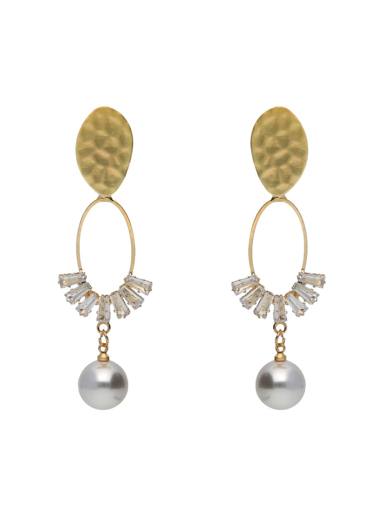 AD / CZ Long Earrings in Gold finish - CNB6373
