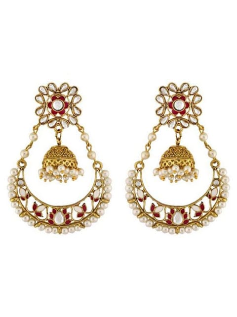 Meenakari Chandbali Earrings in Gold finish - S20254